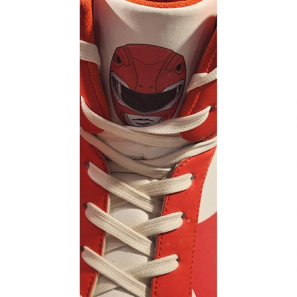 FUN Power‎ Rangers Red Ranger Shoes Mens Size 13 Red White High Top Sneakers